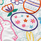 CouldNook Rabbit & Egg Embroidered Mat - Aesthetic Holiday Table Decor
