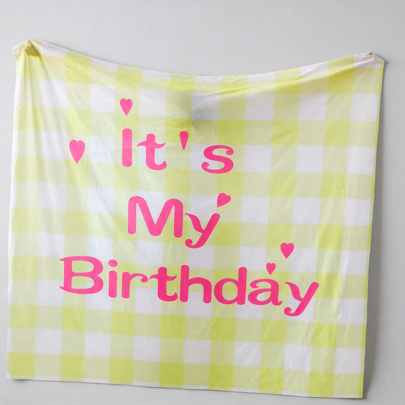 CouldNook Plaid Party Background Cloth - Aesthetic Hanging Photo Backdrop
