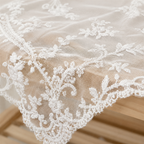CouldNook Floral Border Lace Tablecloth - Aesthetic Furniture Dust Cover