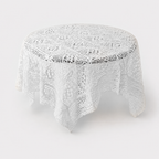 CouldNook Pastoral Crochet Lace Tablecloth - Aesthetic Hollow-Out Desk Mat