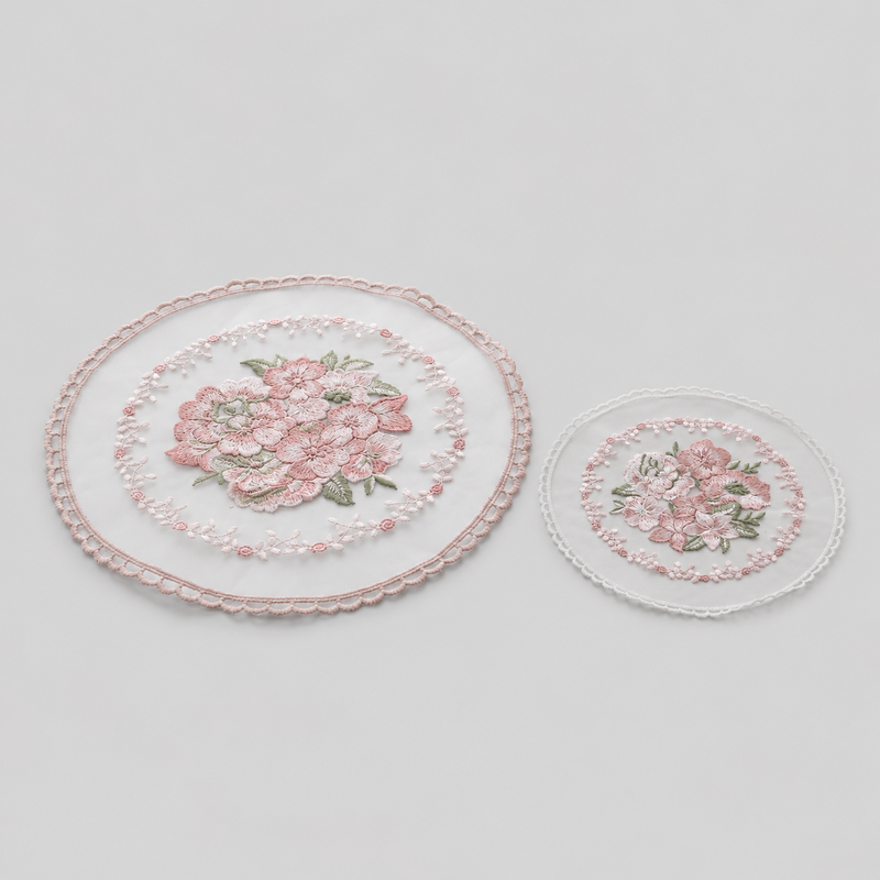 CouldNook Embroidered Lace Placemat - Aesthetic Round Photo Backdrop