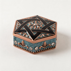 CouldNook Star Motif Metal Jewelry Box - Aesthetic Hexagonal Ring Storage
