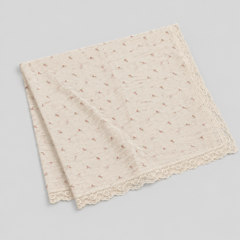 CouldNook French Romantic Rose Tablecloth - Aesthetic Floral Picnic Cloth