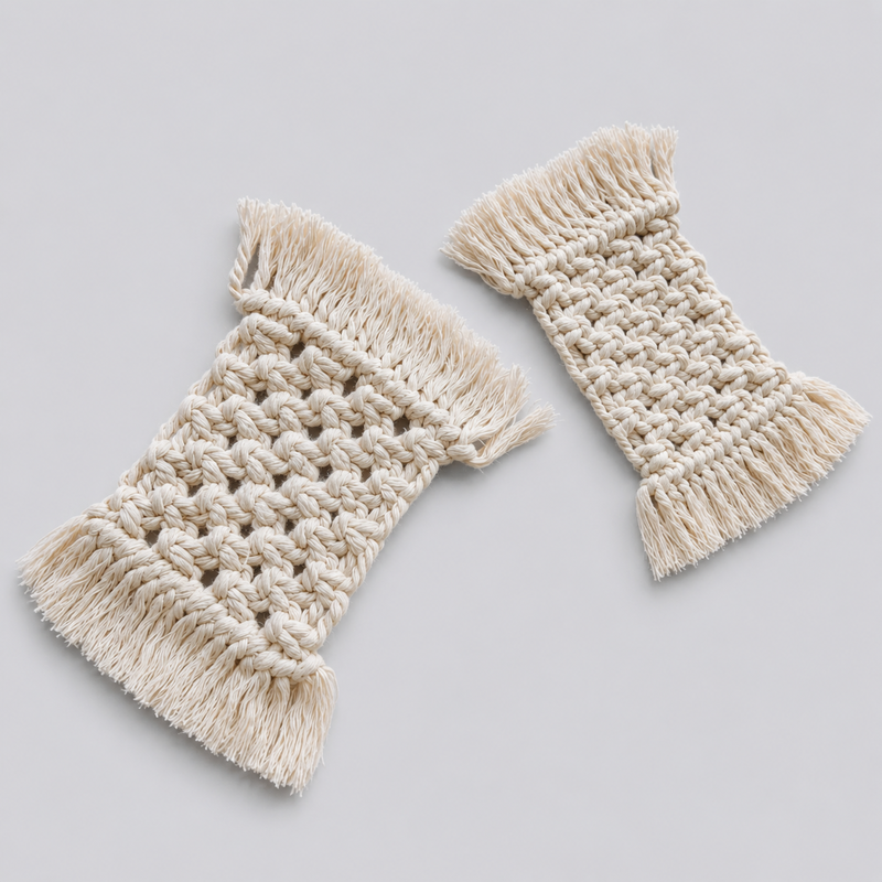 CouldNook Woven Tulip Cotton Coaster - Artistic Heat-Insulating Mat