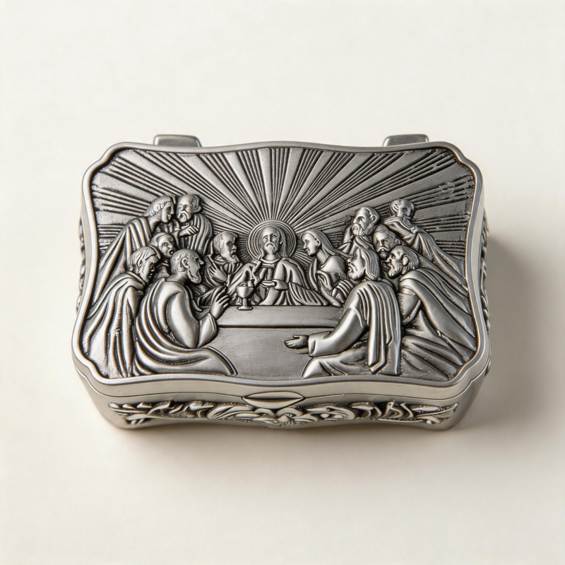 CouldNook Artistic Relief Jewelry Box - Aesthetic Metallic Storage Box