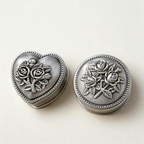 CouldNook Mini Floral Metal Jewelry Box - Aesthetic Engraved Ring Holder