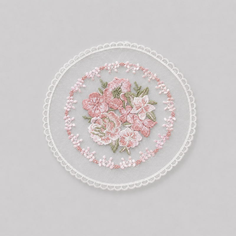 CouldNook Embroidered Lace Placemat - Aesthetic Round Photo Backdrop