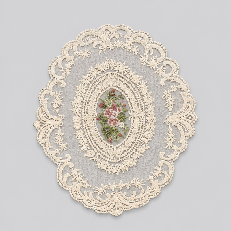 CouldNook Bow Lace Embroidery Mat - Chic Aesthetic Desk Protector