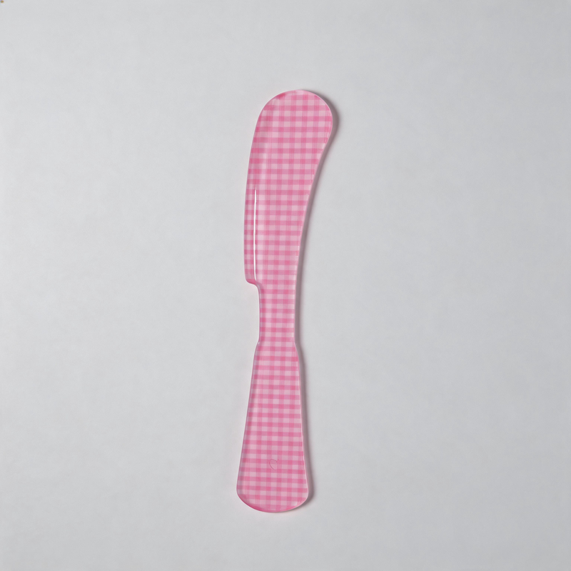 CouldNook Aesthetic Plaid Acrylic Spreader - Artistic Dessert Butter Knife