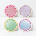 CouldNook Round Patterned Coaster - Gingham and Illustrated Table Designs