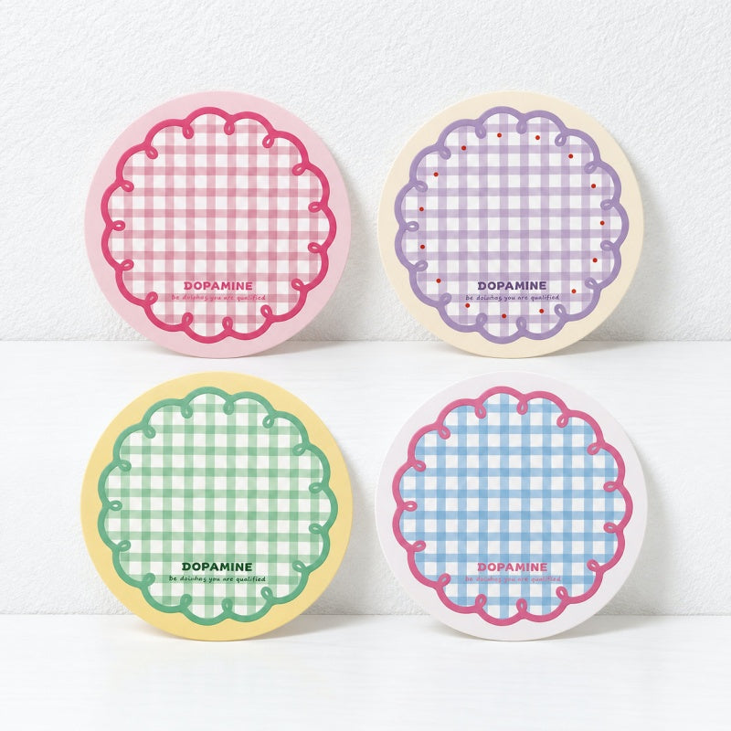 CouldNook Round Patterned Coaster - Gingham and Illustrated Table Designs