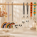 CouldNook Halloween Keychain Charm - Beaded Loops and Rope Motifs