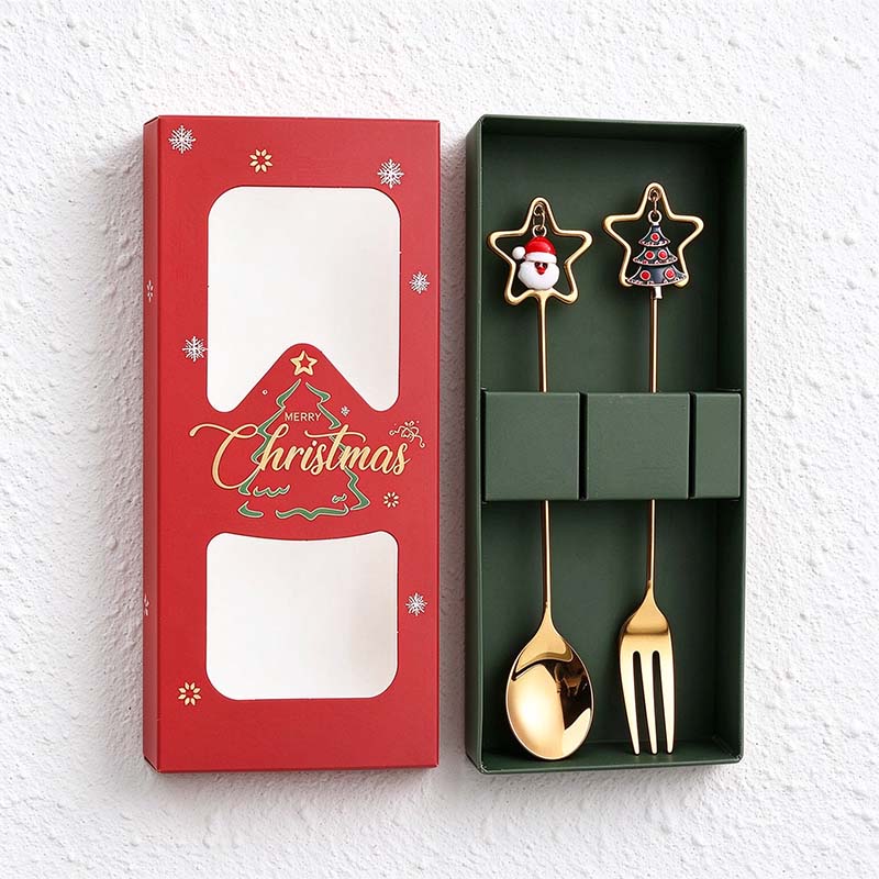 CouldNook Christmas Cutlery Set - Character Tops and Decorative Charm Designs