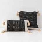 CouldNook Tasseled Cushion Cover - Woven Patterns And Four Corner Tassels