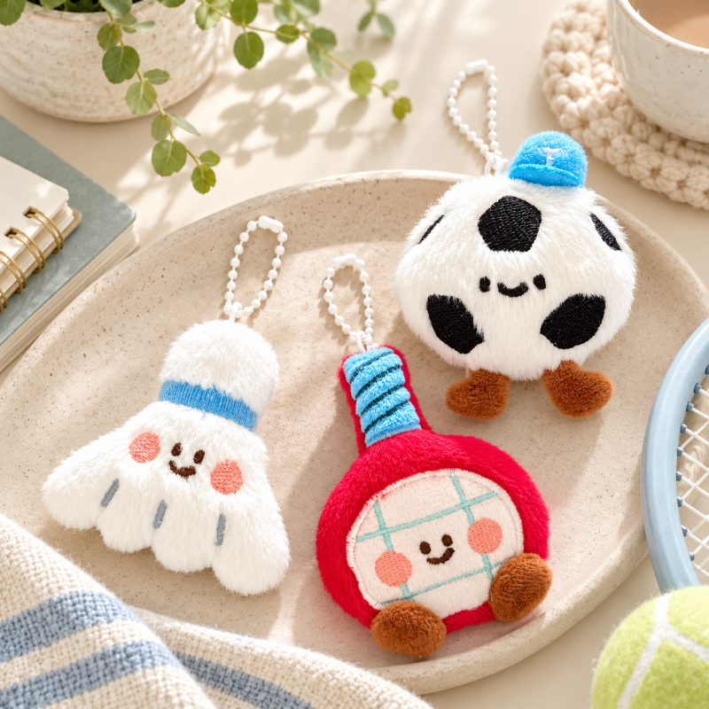 CouldNook Sports-themed Accessory - Plush Rackets and Playful Ball Character Designs