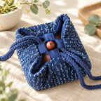 CouldNook Tea Ware Storage Pouch - Blue Drawstring Closure