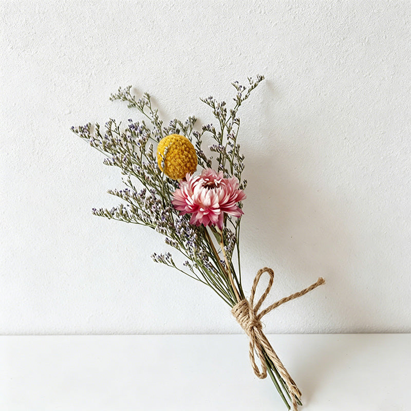 Mini Dried Flower Bouquet, Preserved Gypsophila Rose Baby's Breath Small Bouquet
