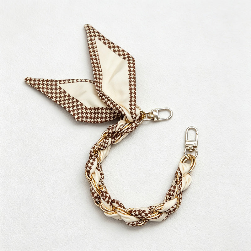 CouldNook Khaki Pattern Phone Wrist Strap - Monochrome Braided Scarf Loop