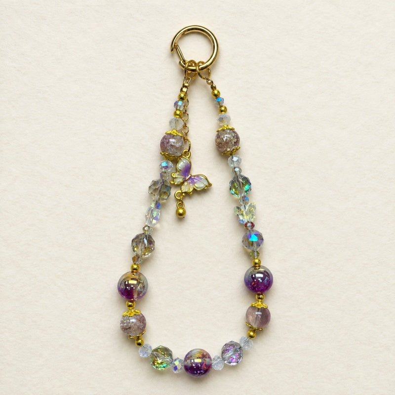 CouldNook Fluffy Pom Lanyard - Crystal Phone Charm