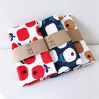 CouldNook Printed Cotton Tea Towel - Retro Scandi Apple Dining Napkin