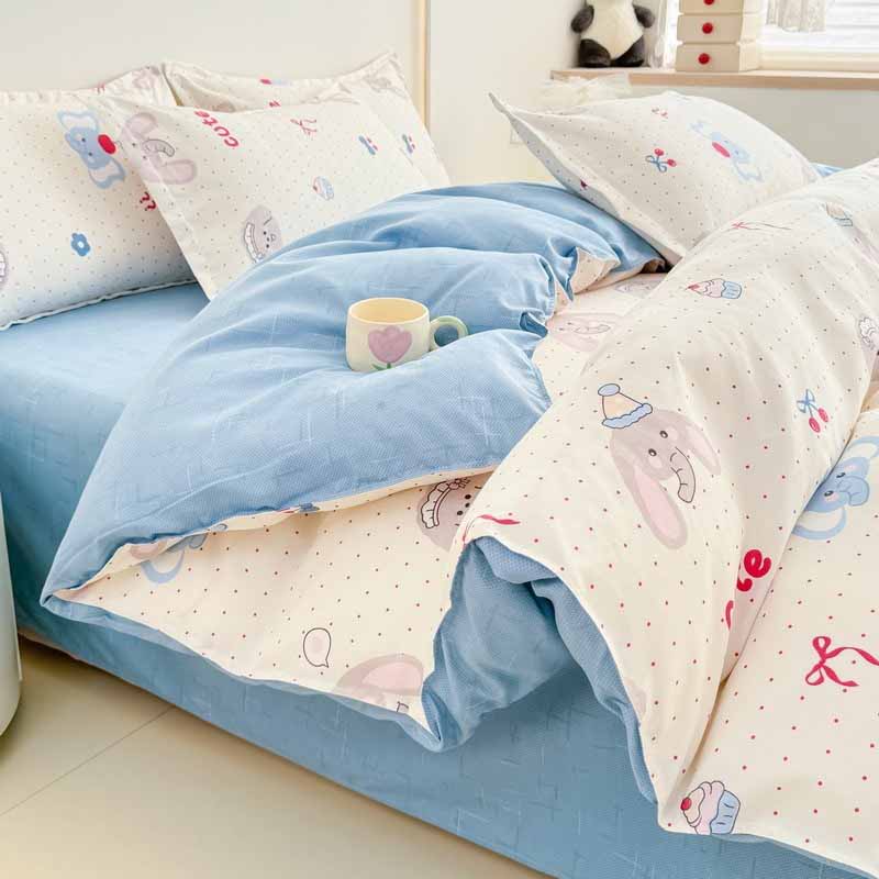 Ultra Soft Cartoon Panda & Bear Print Duvet Cover Set (Skin-Friendly & Breathable)
