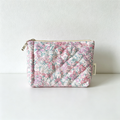 CouldNook Quilted Floral Pattern Cosmetic Bag - Vanity Storage Accent