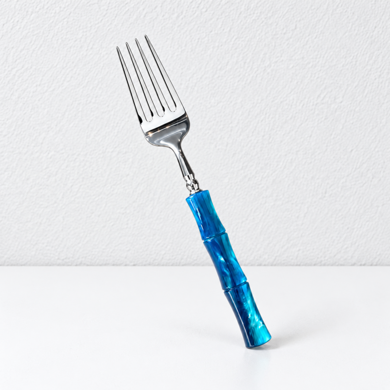 CouldNook Colored Bamboo Look Handle Flatware - Polished Dining Collection