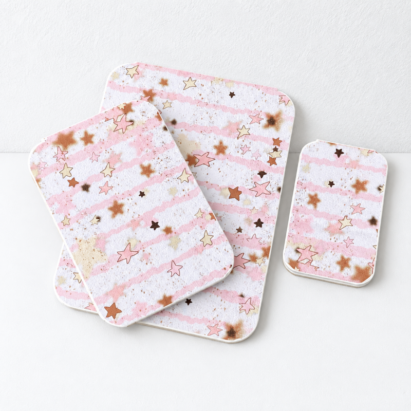 CouldNook Patterned Folding Mirror - Printed Cover And Fold-Back Tabletop Support