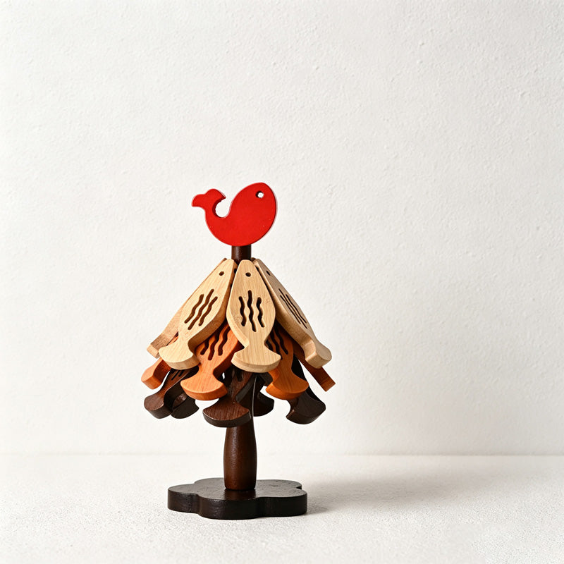 CouldNook Layered Wooden Tree Trivet Set - Three Display Sizes