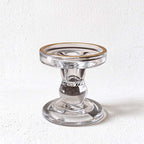 CouldNook Glass Pedestal Candle Holder - Tiered Stem And Separate Candle Options