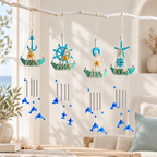 CouldNook Coastal Sailboat Wind Chime - Nautical Symbols And Suspended Charms