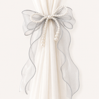 CouldNook Lace Embroidery Bow Curtain Tieback 2PCS Set - Window Styling Accent