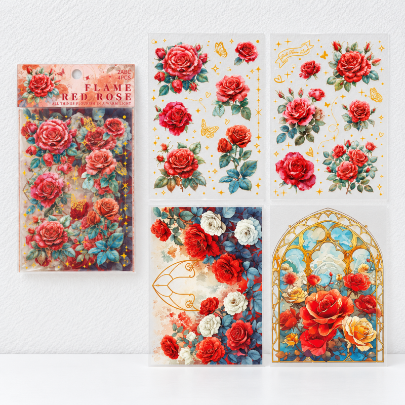 Botanical Stickers - Floral Sprigs Leaves and Rose Designs