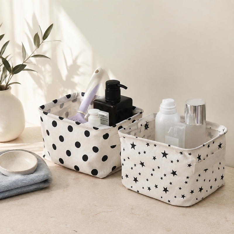 CouldNook Fabric Storage Basket - Small Printed Pattern Choices
