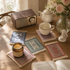 CouldNook Floral Lace Hollow-Out Coaster - Aesthetic Embroidered Mat