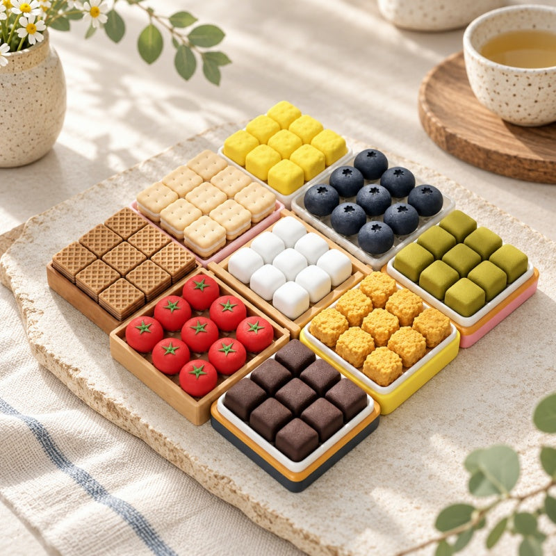 CouldNook Novelty Clicker Toy - Food-Shaped Buttons And Grid Designs