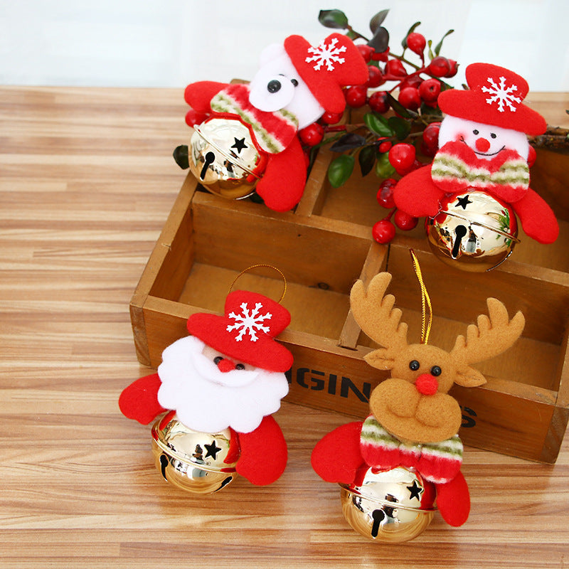 CouldNook Christmas Character Bell Ornament - Fabric Figures and Round Bells