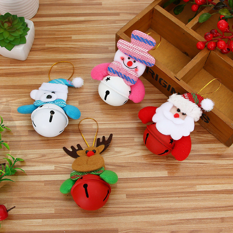 CouldNook Christmas Character Bell Ornament - Fabric Figures and Round Bells