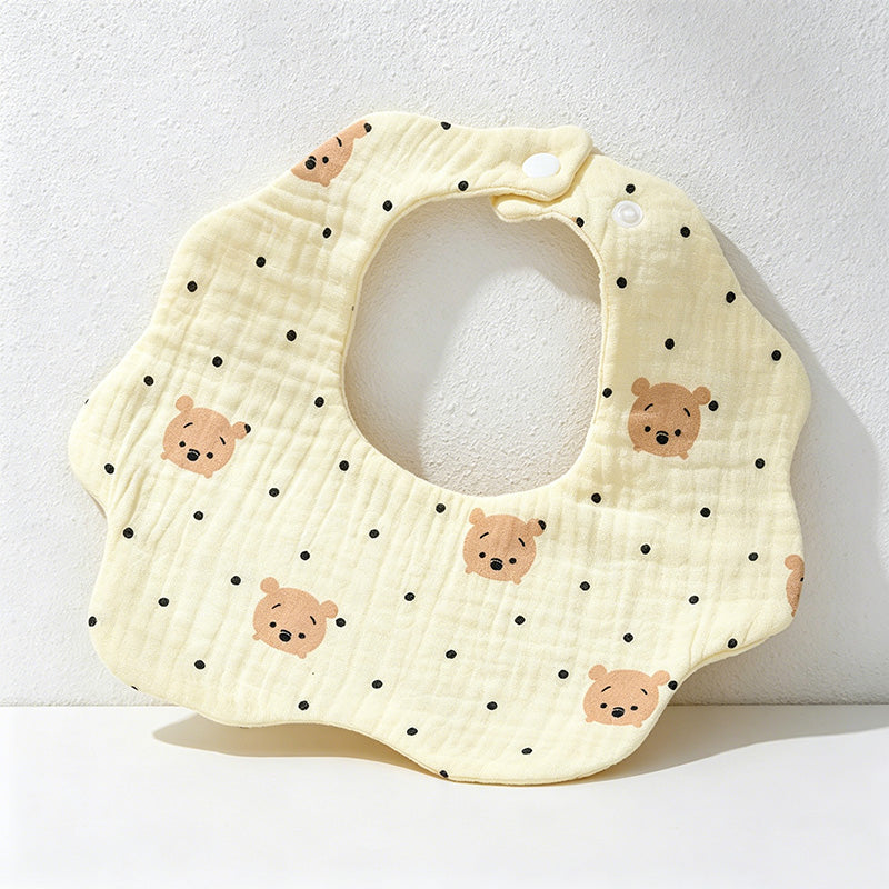 CouldNook Premium Muslin Cotton Baby Bib - Reversible 6-Layer Petal Drool Apron（Set of 10）