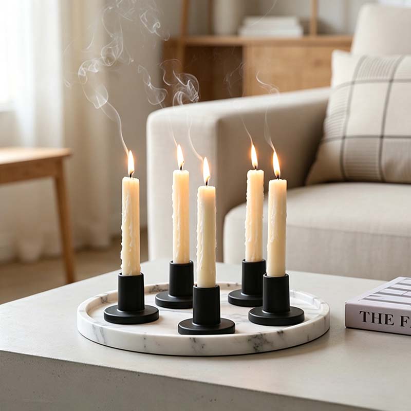 CouldNook Candle Holder And Taper Collection - Glass Bases And Separate Candles