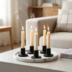 CouldNook Candle Holder And Taper Collection - Glass Bases And Separate Candles