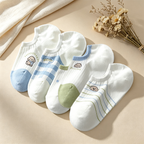 CouldNook Cartoon Puppy Pattern Ankle Socks - Light Vanity Accent