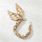 CouldNook Khaki Pattern Phone Wrist Strap - Monochrome Braided Scarf Loop