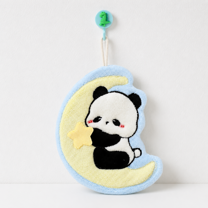 CouldNook Cartoon Coral Fleece Hand Towel‑Hanging Absorbent Cloth