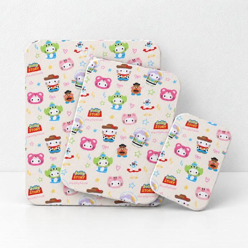 CouldNook Patterned Folding Mirror - Printed Cover And Fold-Back Tabletop Support