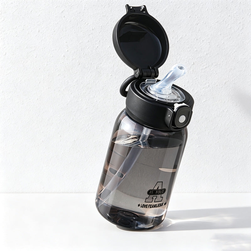 CouldNook Straw Water Bottle - Flip Lid and Folding Carry Ring