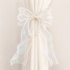CouldNook Lace Embroidery Bow Curtain Tieback 2PCS Set - Window Styling Accent