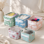 CouldNook Printed Fabric Storage Bin - Side Handle Basket