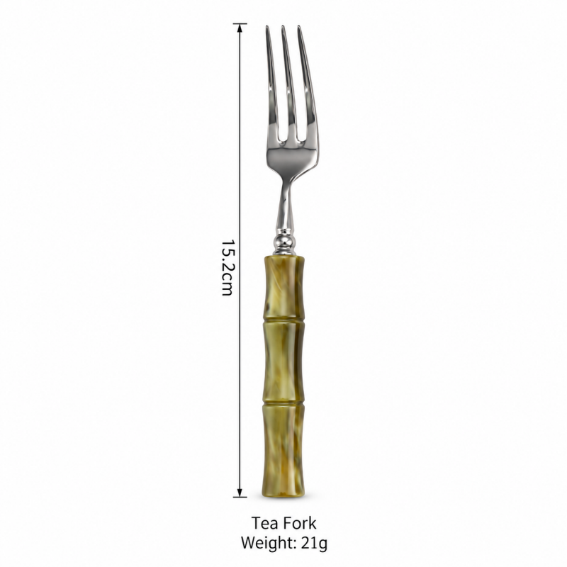 Bamboo Style Flatware - Segmented Acrylic Handles and Steel