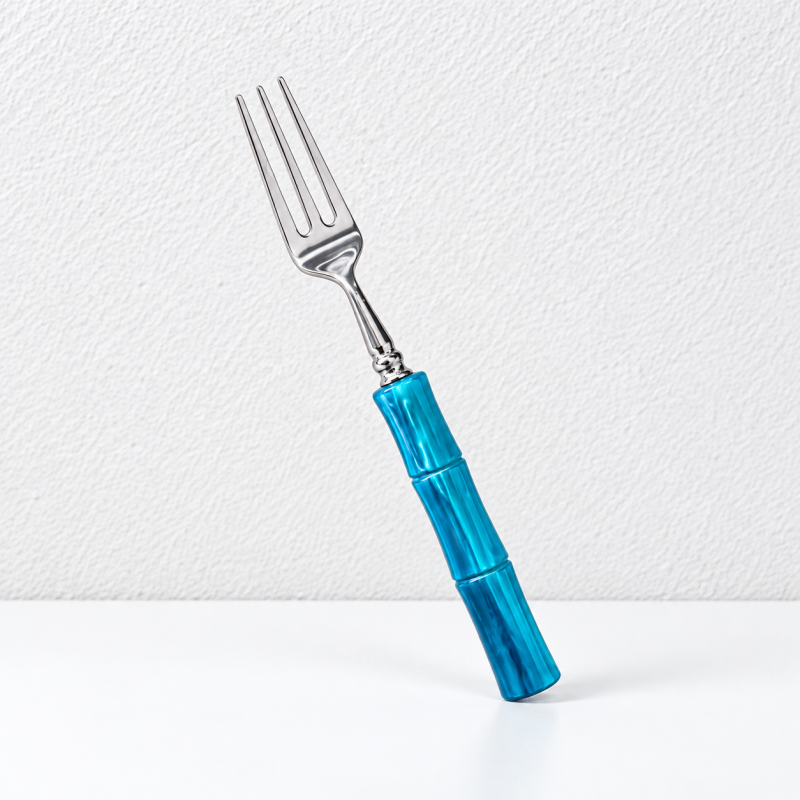 CouldNook Colored Bamboo Look Handle Flatware - Polished Dining Collection